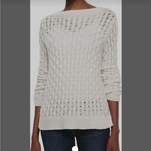 Wide knit mock neck theory ‘koralyn’ sweater in off white